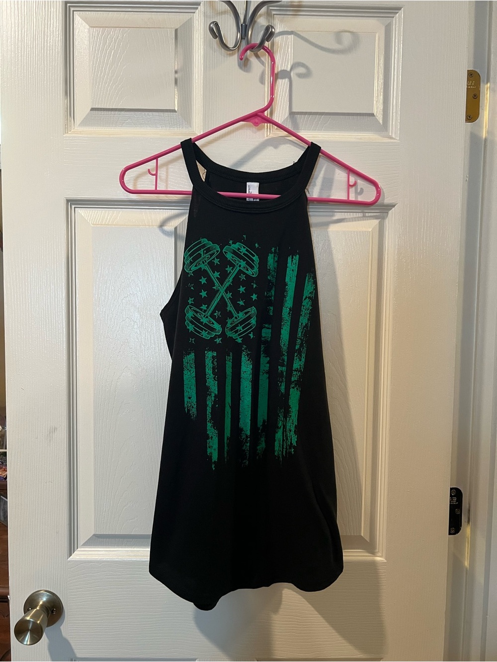 Black Tank Top with Green Graphic